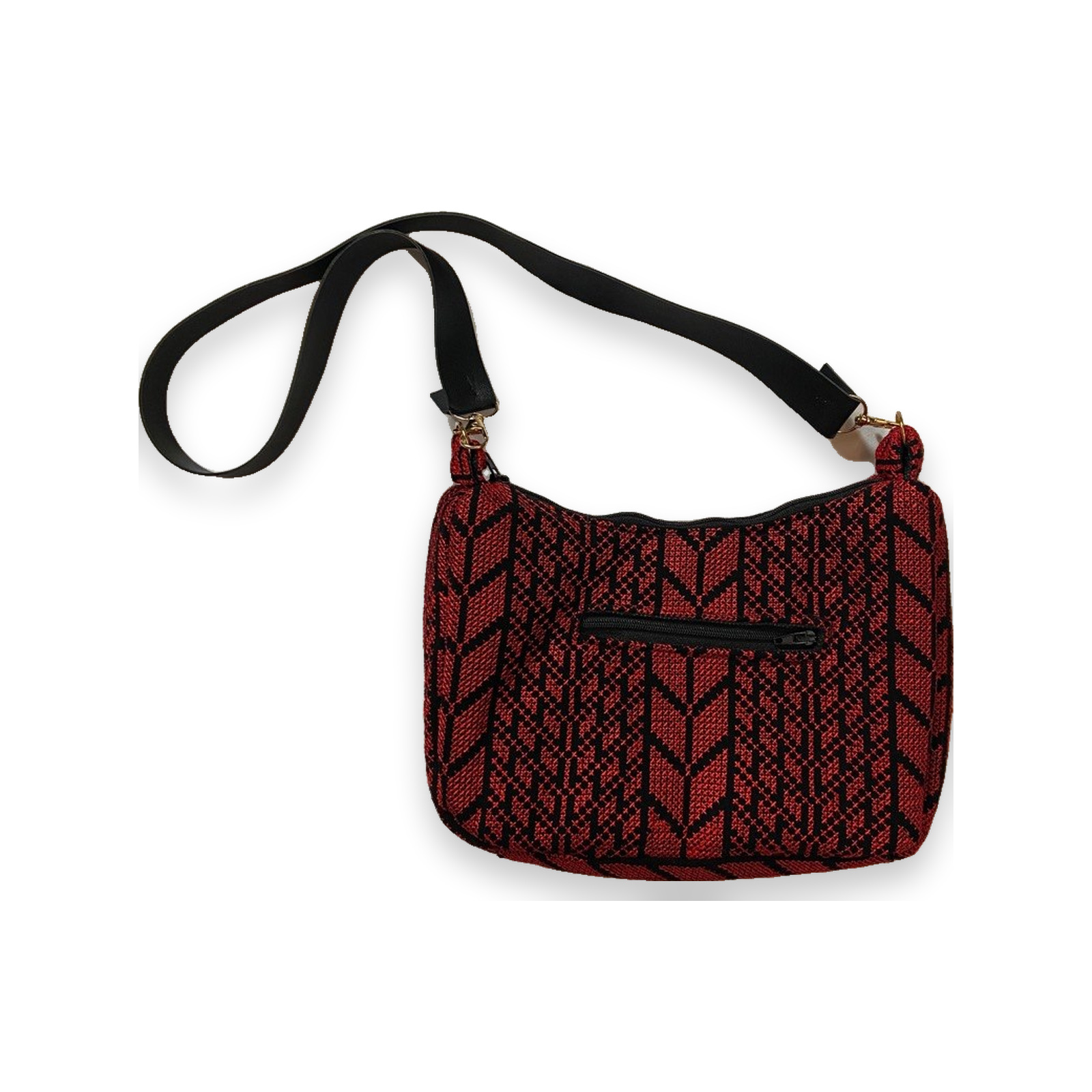 Palestinian Kufiya Crossbody Bag with Leather Strap